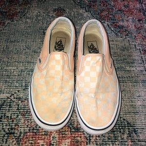Peach Checkered Vans